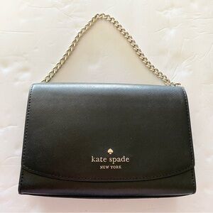 Kate Spade Black Crossbody with Gold Chain